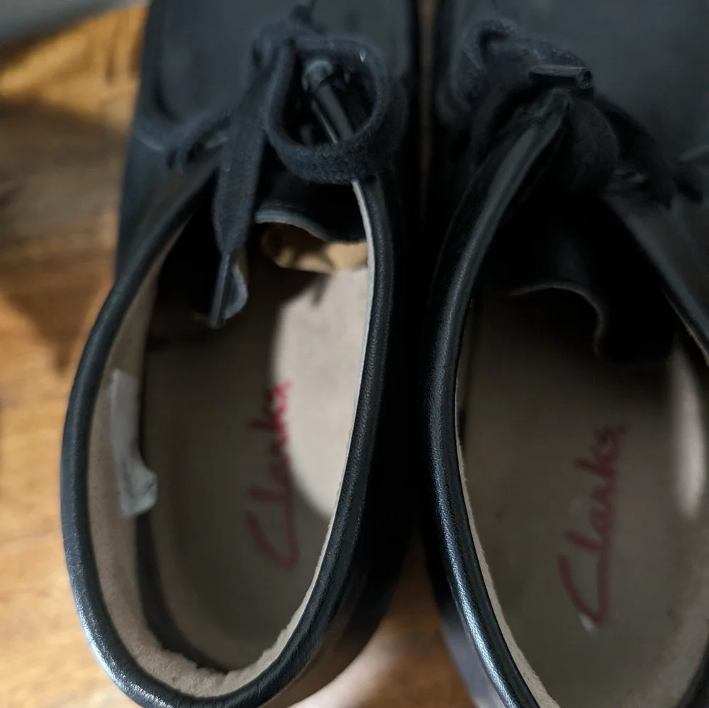 Clarks Stinson  Shoes Black 63362 leather ‎ MEN SIZE 13M